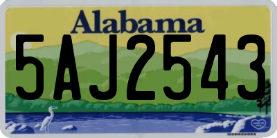 AL license plate 5AJ2543