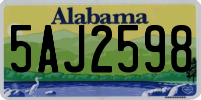 AL license plate 5AJ2598