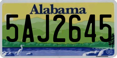 AL license plate 5AJ2645