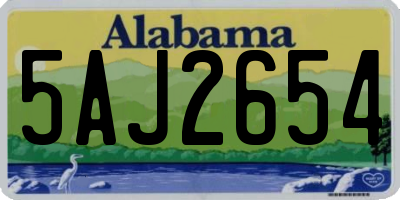 AL license plate 5AJ2654