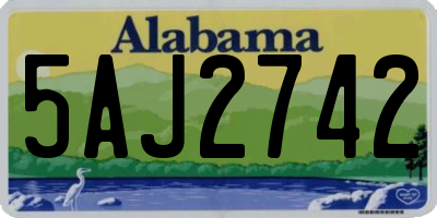AL license plate 5AJ2742