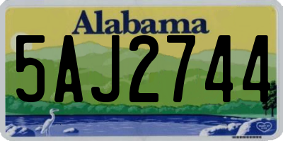AL license plate 5AJ2744