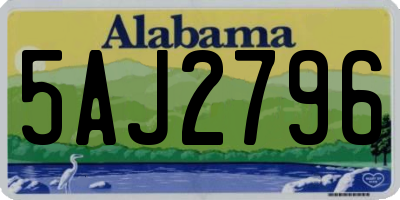 AL license plate 5AJ2796