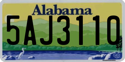 AL license plate 5AJ3110