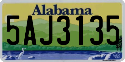 AL license plate 5AJ3135