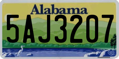AL license plate 5AJ3207