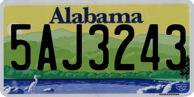 AL license plate 5AJ3243