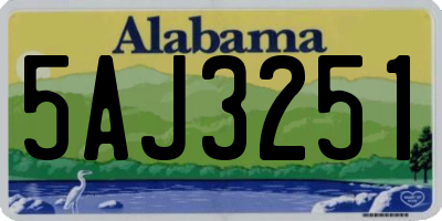 AL license plate 5AJ3251