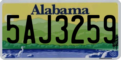 AL license plate 5AJ3259