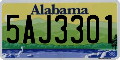 AL license plate 5AJ3301