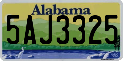 AL license plate 5AJ3325