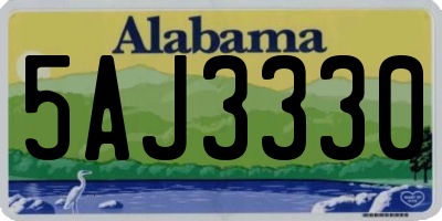 AL license plate 5AJ3330