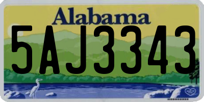 AL license plate 5AJ3343
