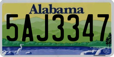 AL license plate 5AJ3347