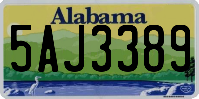 AL license plate 5AJ3389