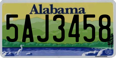 AL license plate 5AJ3458
