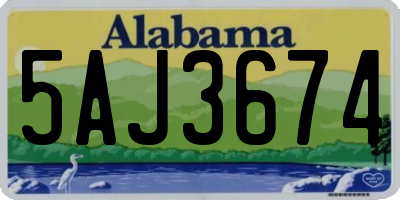 AL license plate 5AJ3674