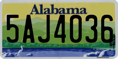 AL license plate 5AJ4036