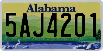 AL license plate 5AJ4201