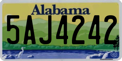 AL license plate 5AJ4242