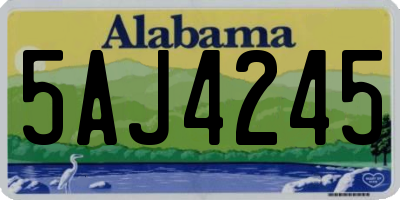 AL license plate 5AJ4245