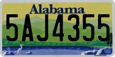 AL license plate 5AJ4355