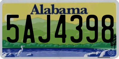 AL license plate 5AJ4398