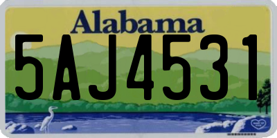 AL license plate 5AJ4531