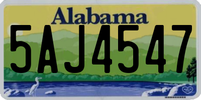 AL license plate 5AJ4547