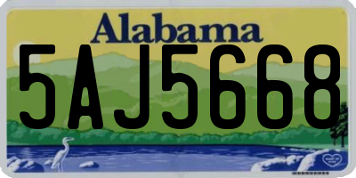 AL license plate 5AJ5668