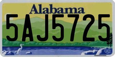 AL license plate 5AJ5725