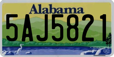 AL license plate 5AJ5821