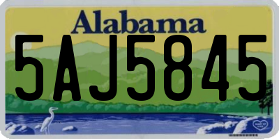 AL license plate 5AJ5845