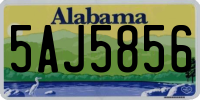 AL license plate 5AJ5856