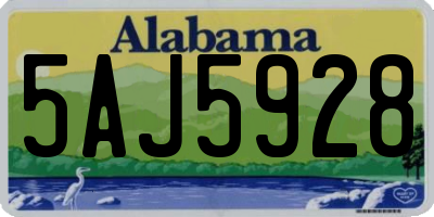 AL license plate 5AJ5928