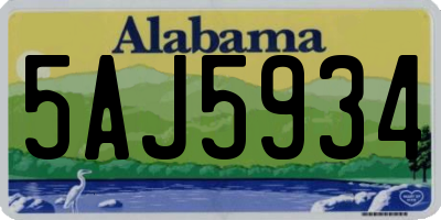 AL license plate 5AJ5934
