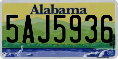 AL license plate 5AJ5936