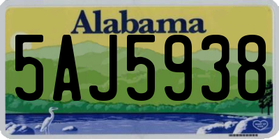 AL license plate 5AJ5938