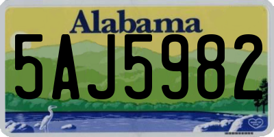 AL license plate 5AJ5982