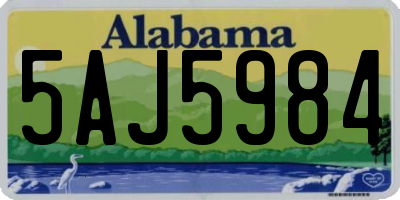 AL license plate 5AJ5984