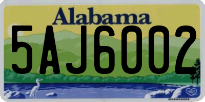 AL license plate 5AJ6002