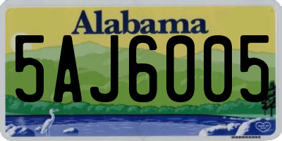 AL license plate 5AJ6005