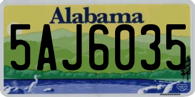 AL license plate 5AJ6035