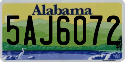 AL license plate 5AJ6072