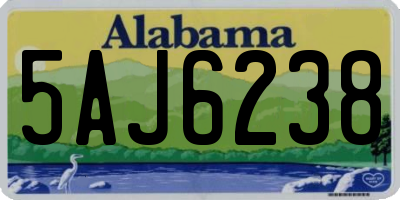 AL license plate 5AJ6238