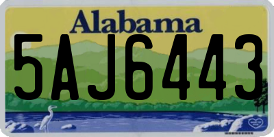 AL license plate 5AJ6443