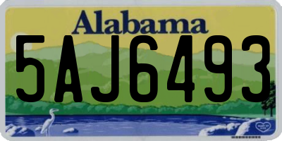 AL license plate 5AJ6493