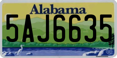 AL license plate 5AJ6635