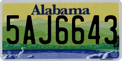 AL license plate 5AJ6643