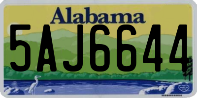 AL license plate 5AJ6644
